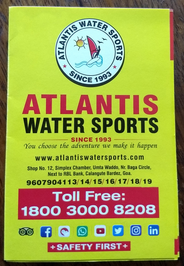 Safety is a big part of Atlantis Watersports, even in their Advertising