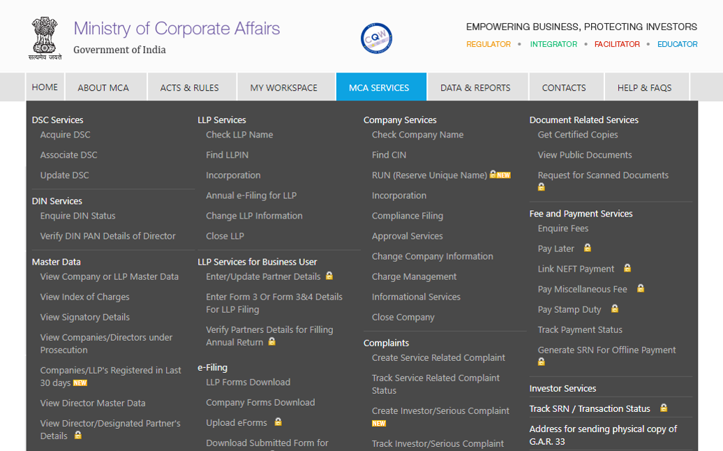 Registering a Company - Ministry of Corporate Affairs