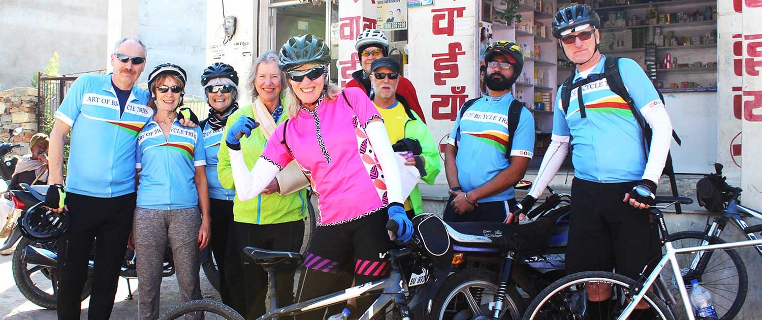 AoBTs customers celebrating at the end of their bike trip